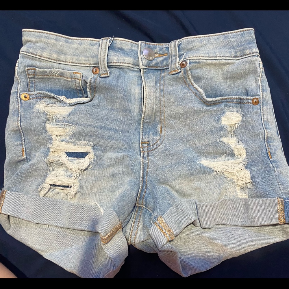 Aero high rise midi Jean shorts